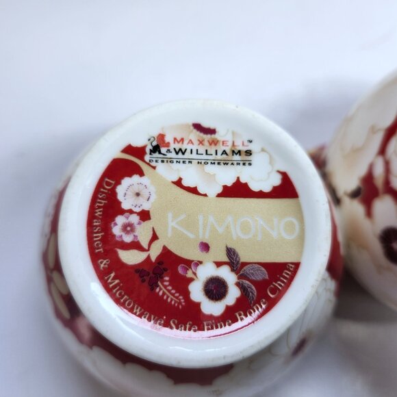 Maxwell and Williams Kimono Cream and Sugar Set Red and White Fine Bone … - Picture 9 of 10